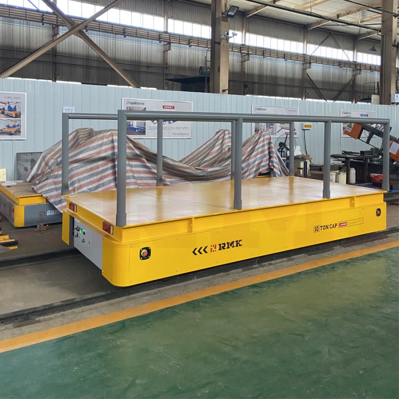 Heavy Duty 10 Tons Stålrör Batteri Rail Transfer Cart